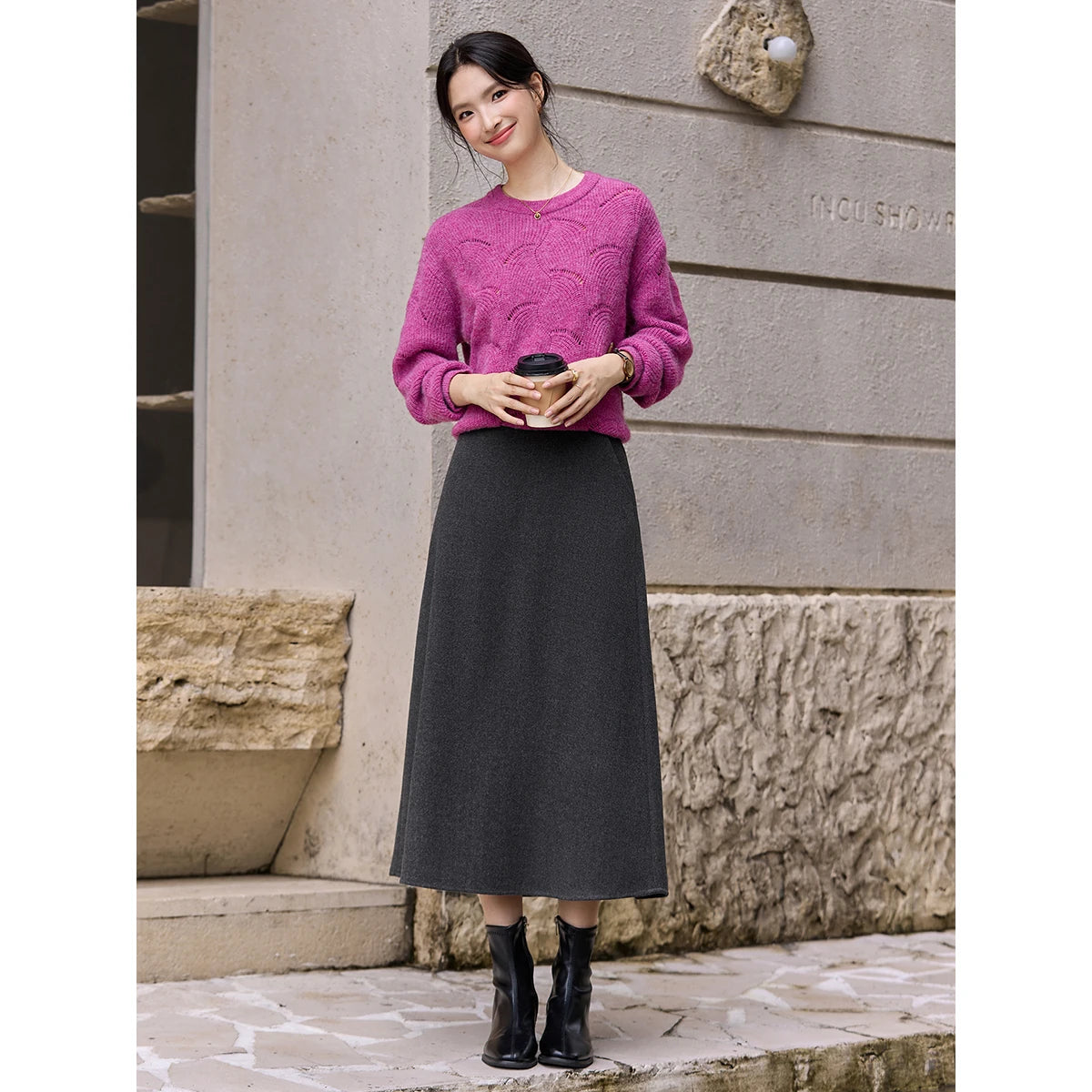 Clean A-Line Midi Skirt