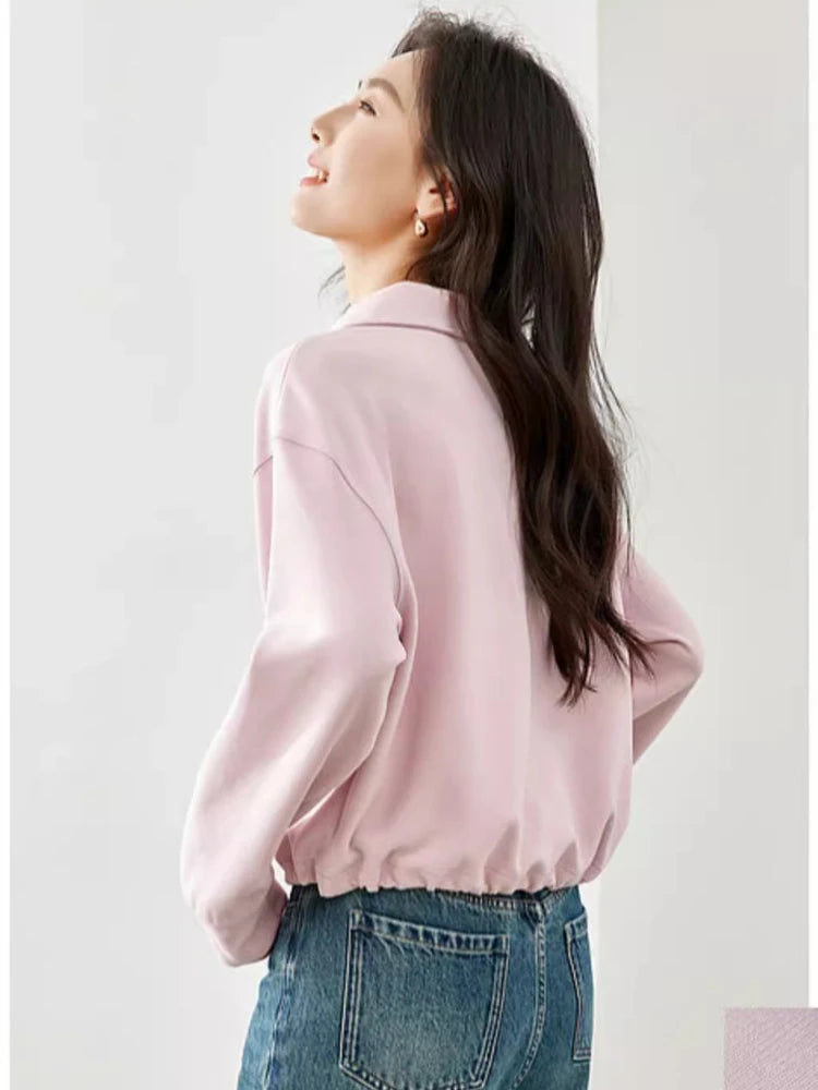 Half-Zip Collared Sweatshirt