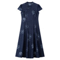 Floral Jacquard Frog-Button Midi Dress