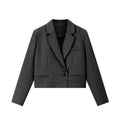 Cropped Notched Blazer
