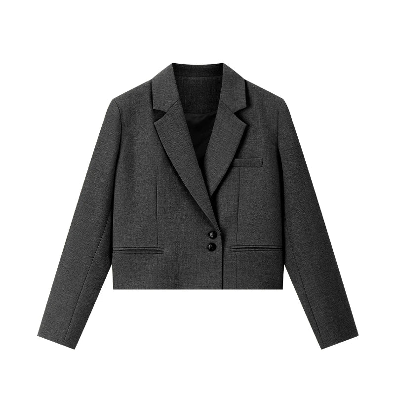 Cropped Notched Blazer