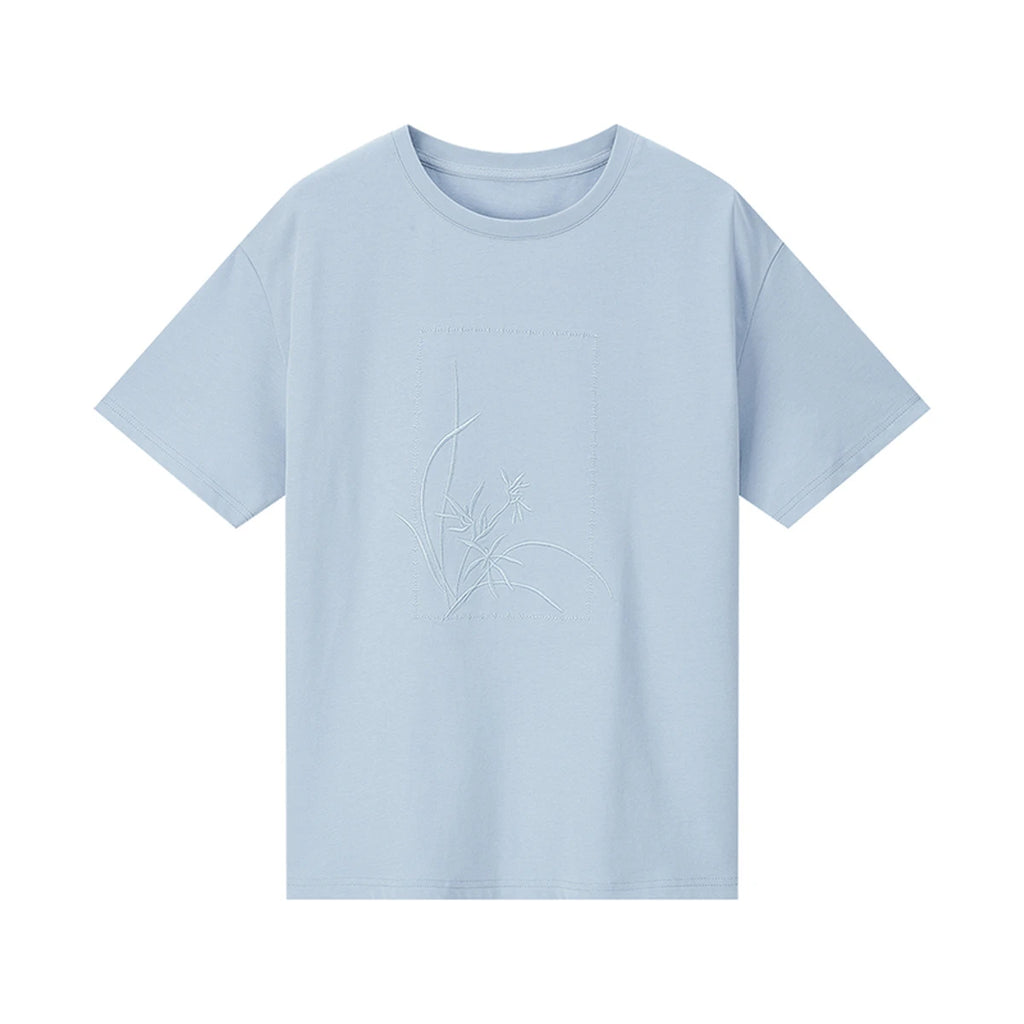 Floral Embroidered Short-Sleeve Tee