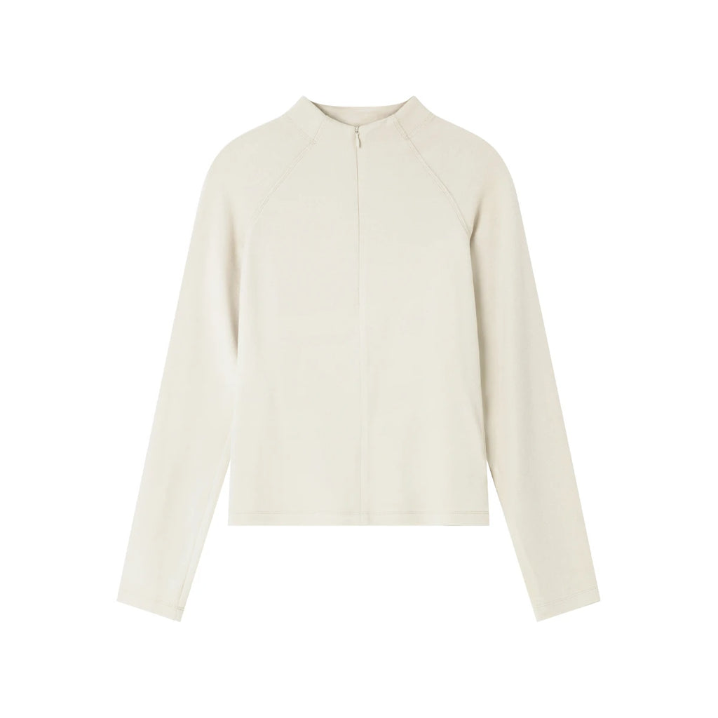 Mock-Neck Raglan-Sleeve Top
