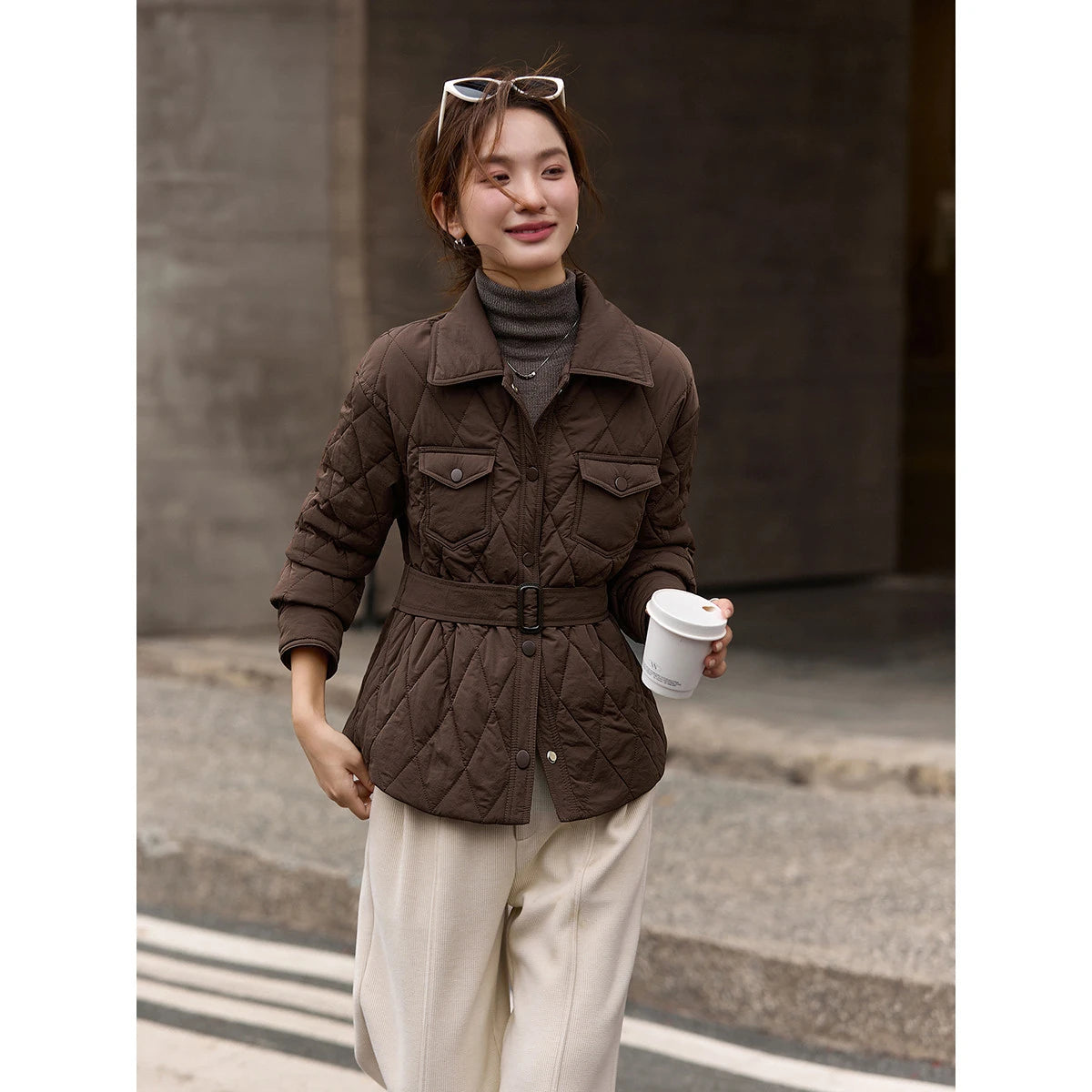 Belted Quilted Utility Jacket