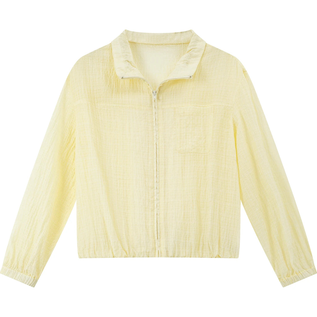 Zip-Front Lightweight Cropped Jacket
