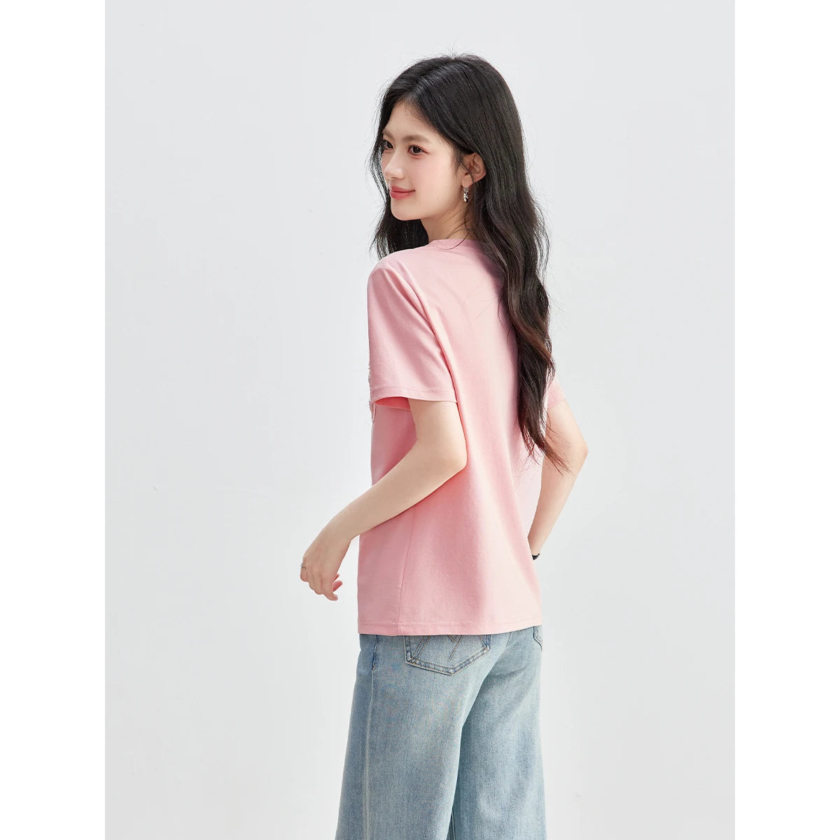 Crest-Embroidered Crew-Neck Tee