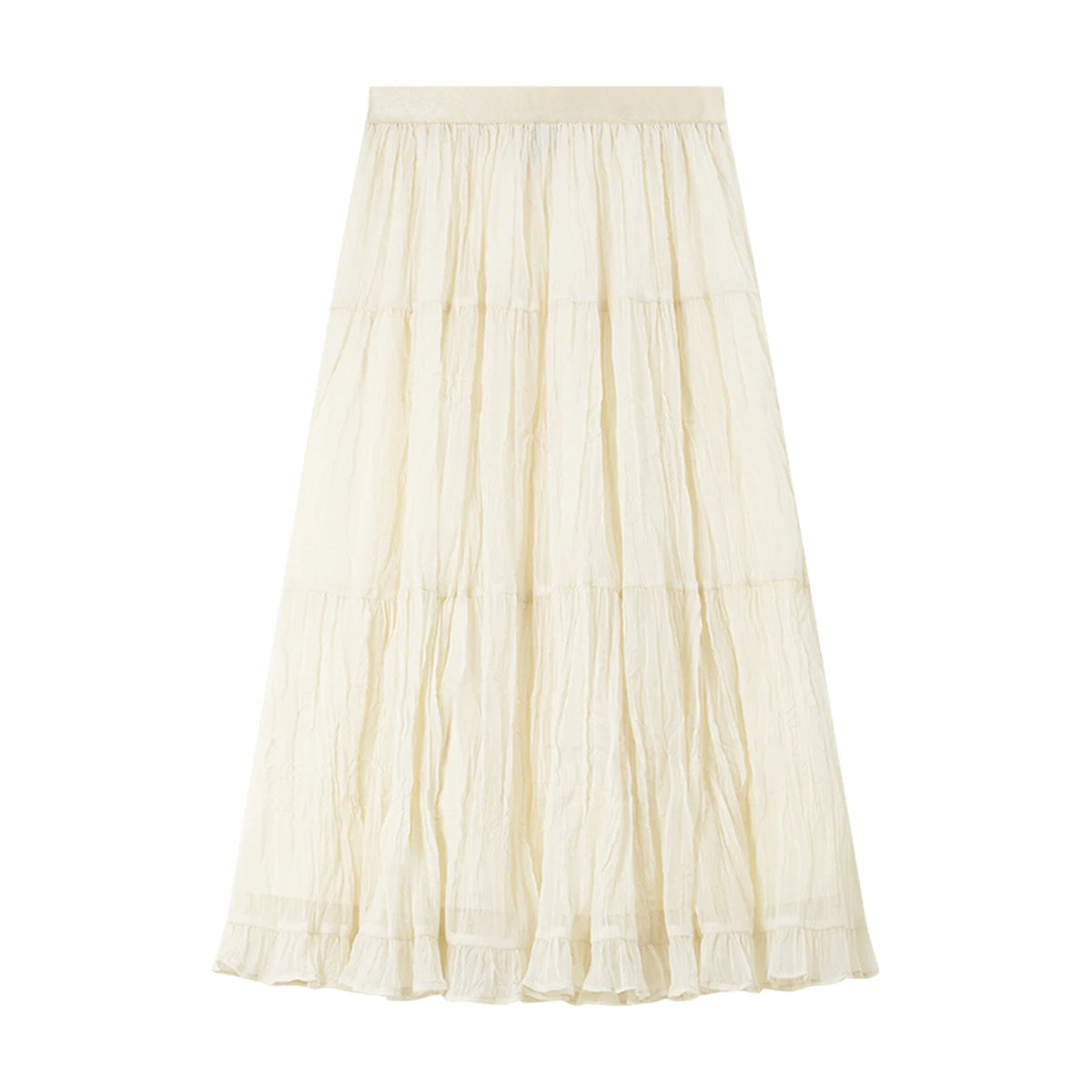 Tiered Ruffle Midi Skirt