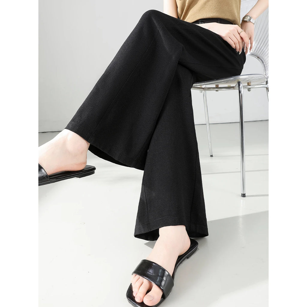 Minimal Straight Wide-Leg Trousers