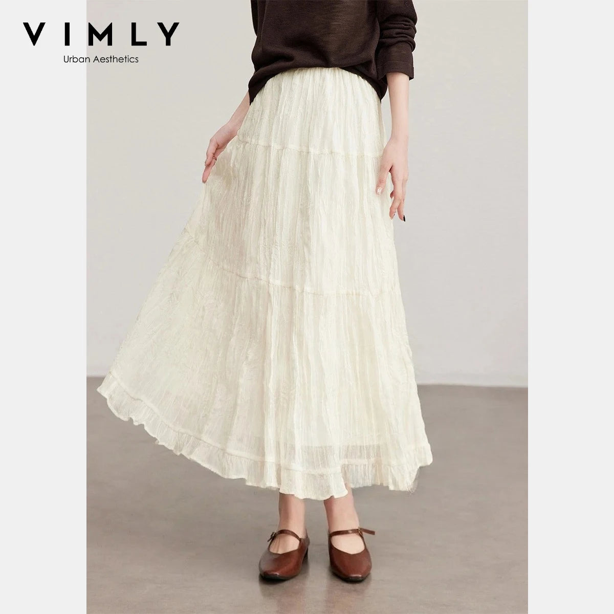 Tiered Ruffle Midi Skirt