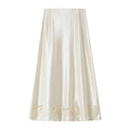 Eyelet-Hem A-Line Midi Skirt