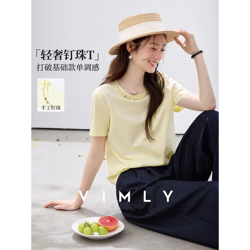 Beaded Crew-Neck Tee