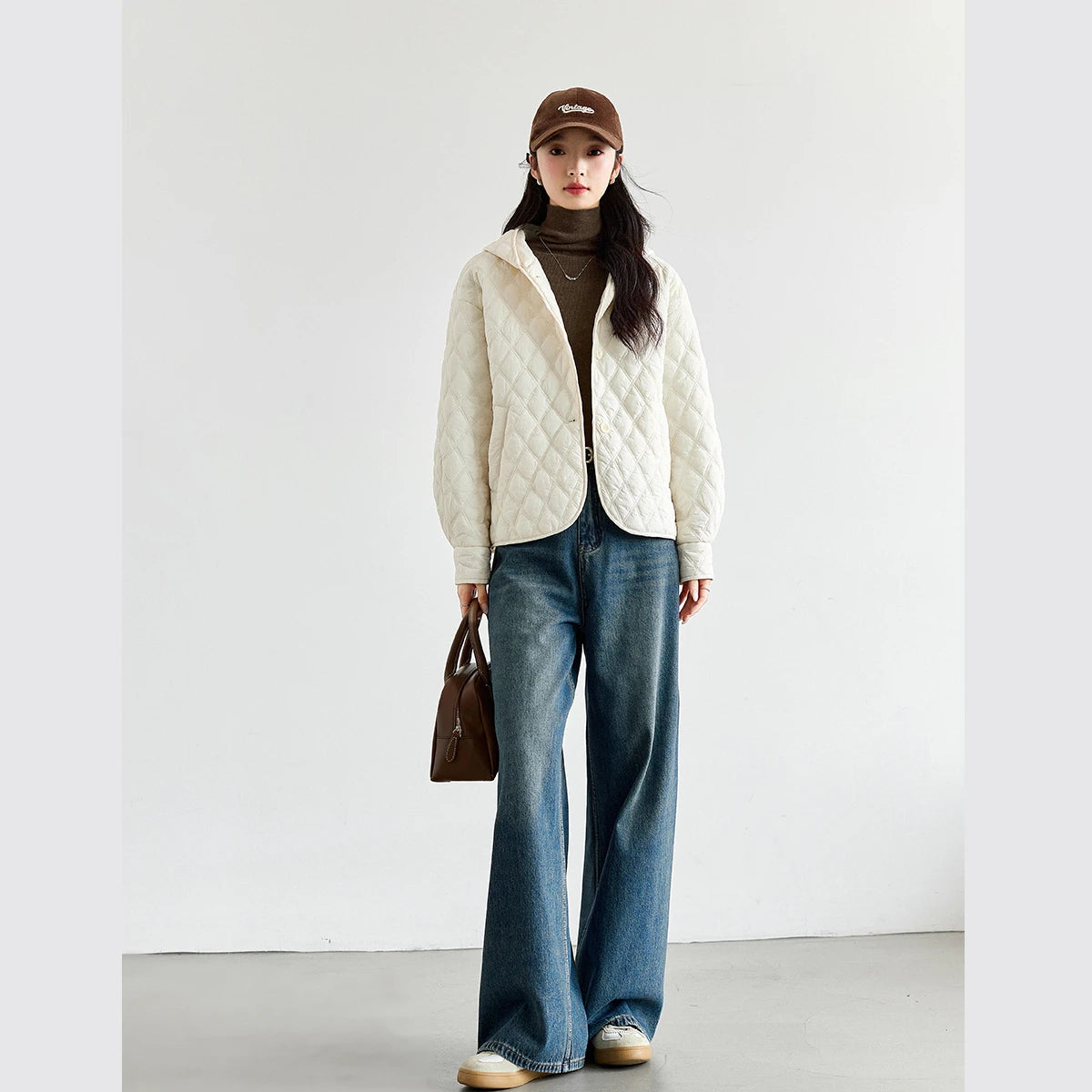 Quilted Hooded Cropped Jacket