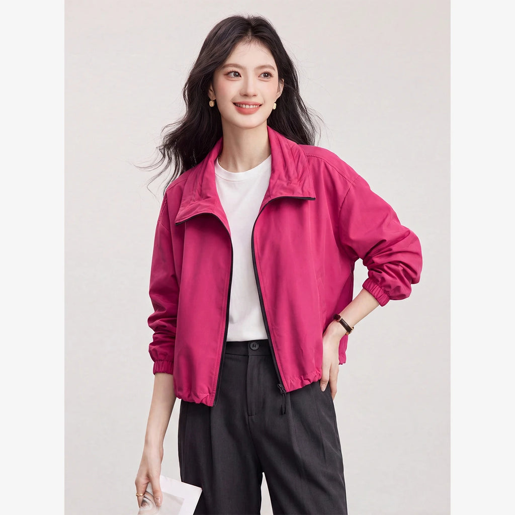 Drawstring-Hem Zip-Front Jacket