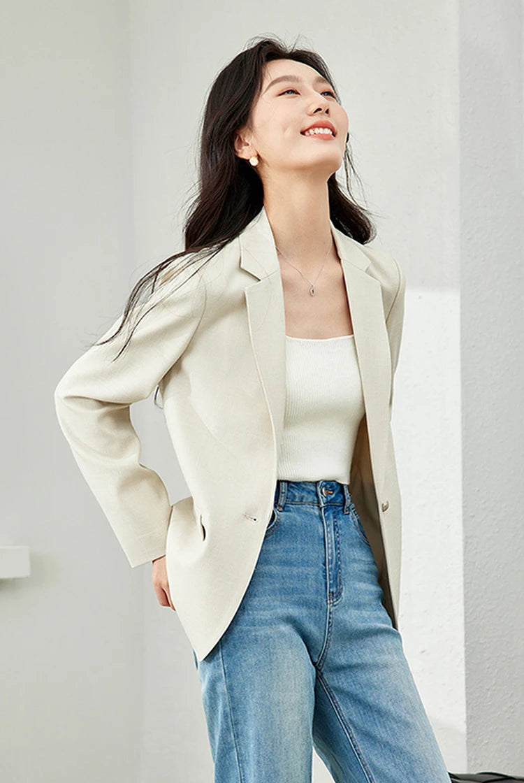 Single-Button Tailored Blazer