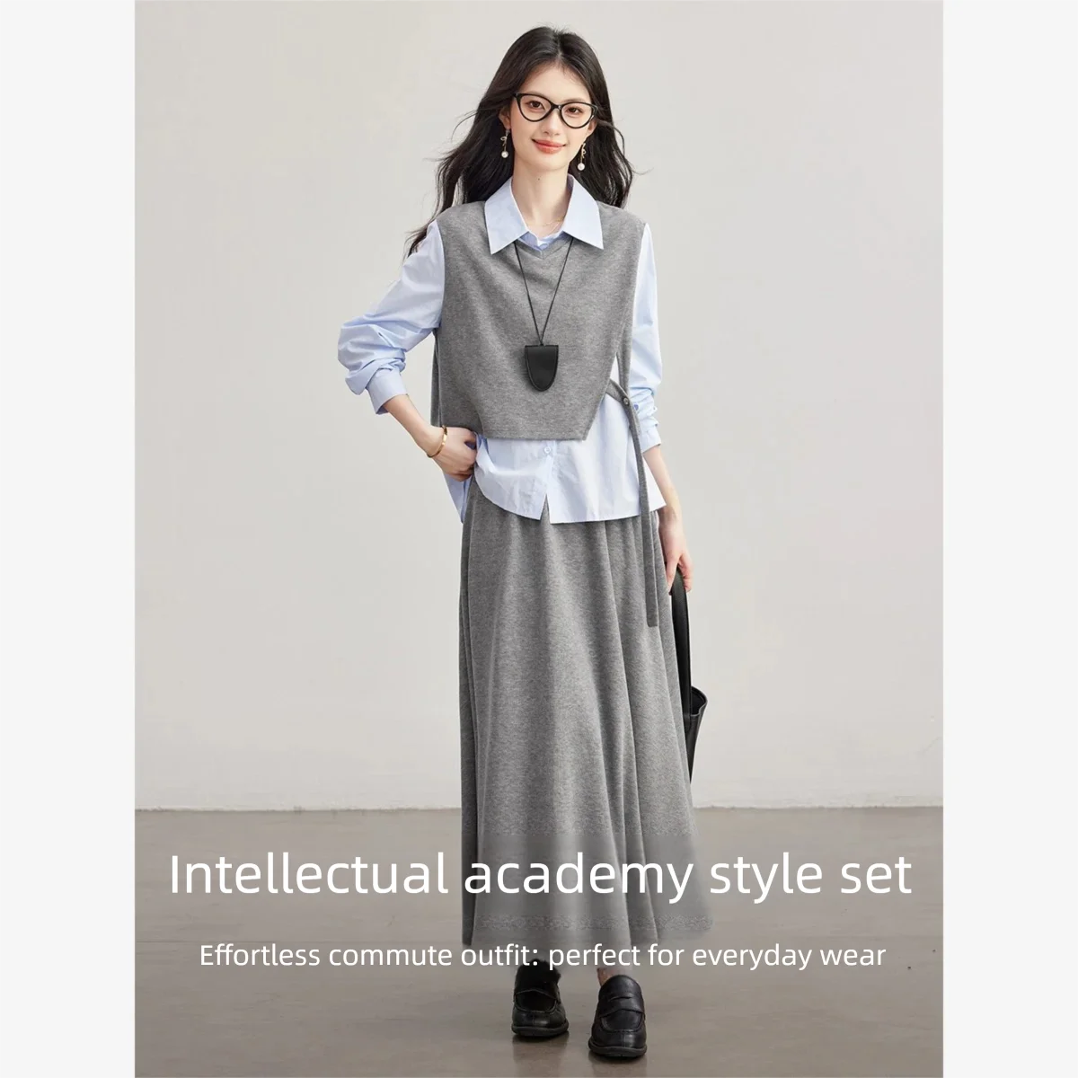 Layered Crop-Top and Pleated-Skirt Set