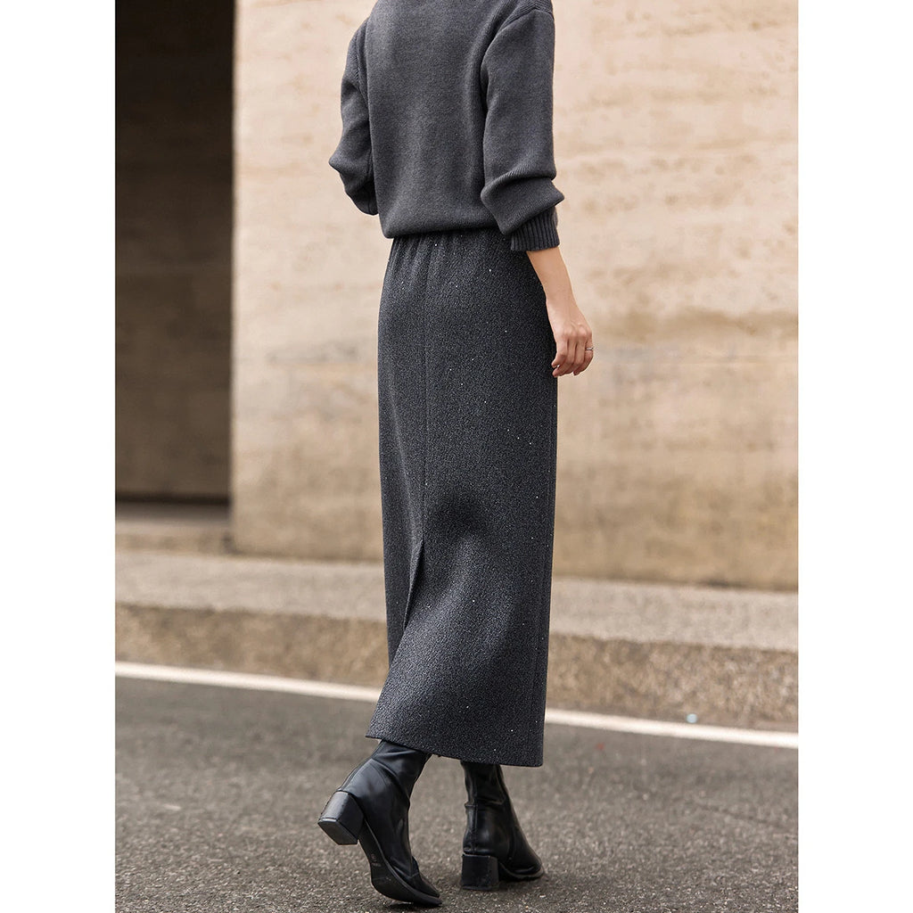 Glitter A-Line Midi Skirt