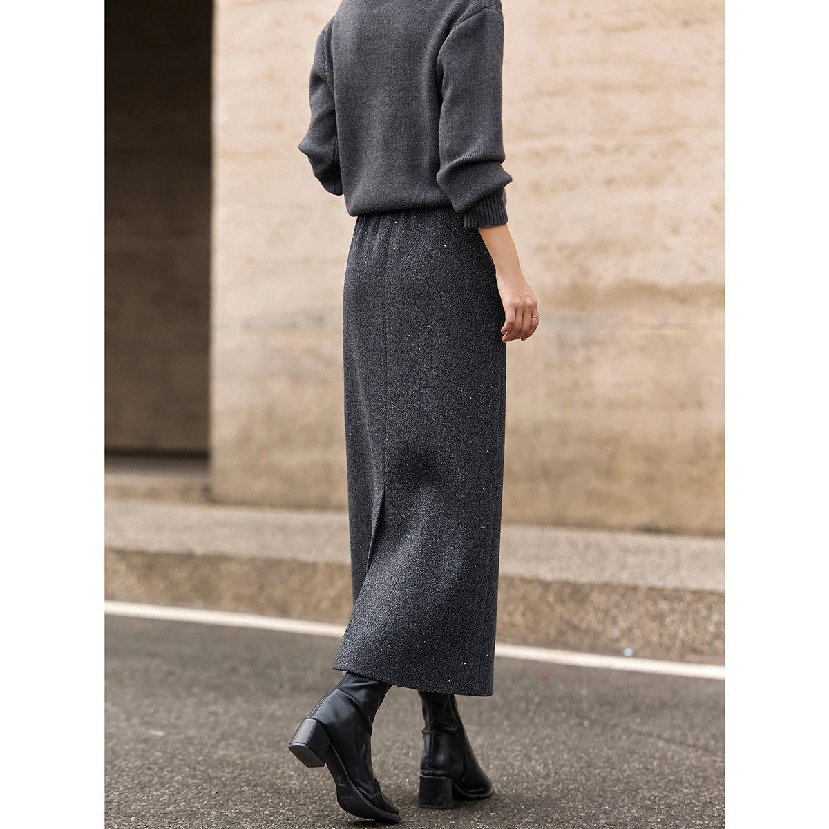 Glitter A-Line Midi Skirt