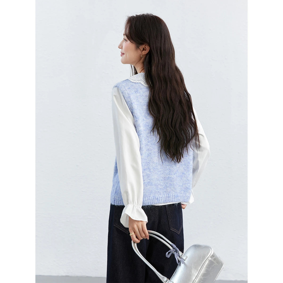 Layered Floral Vest and Shirt Set