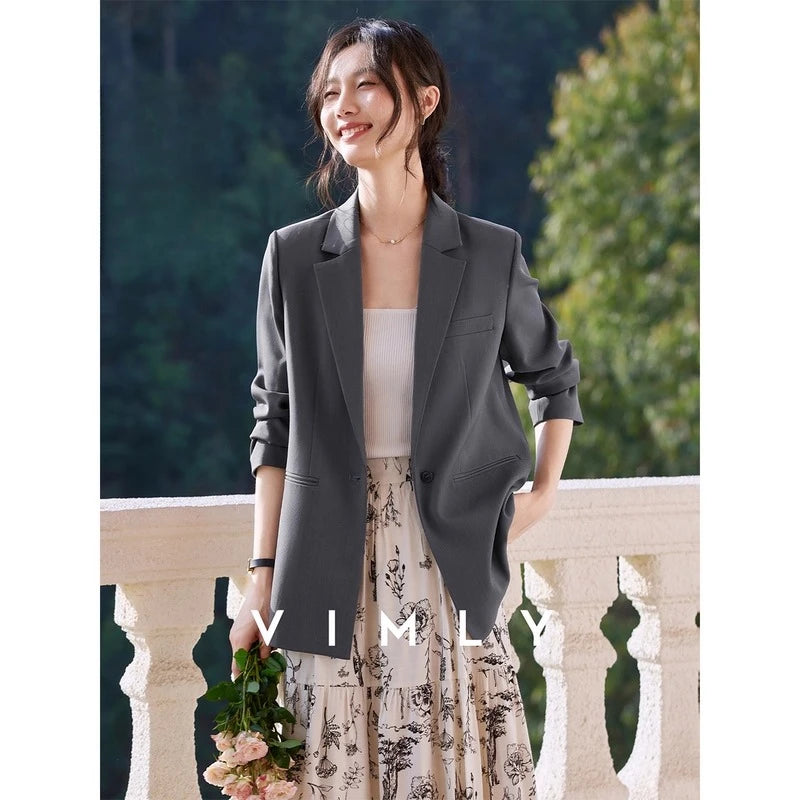 Single-Button Notched Blazer