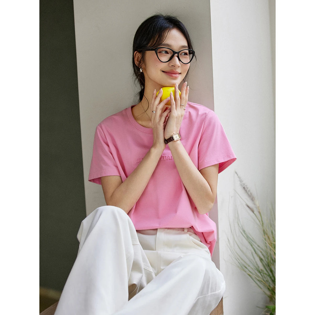Letter-Print Crew-Neck Tee